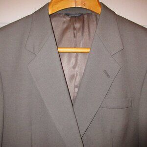 Perry Ellis - Men's Suit - Olive Green - Vtg 90s - Sz 44L